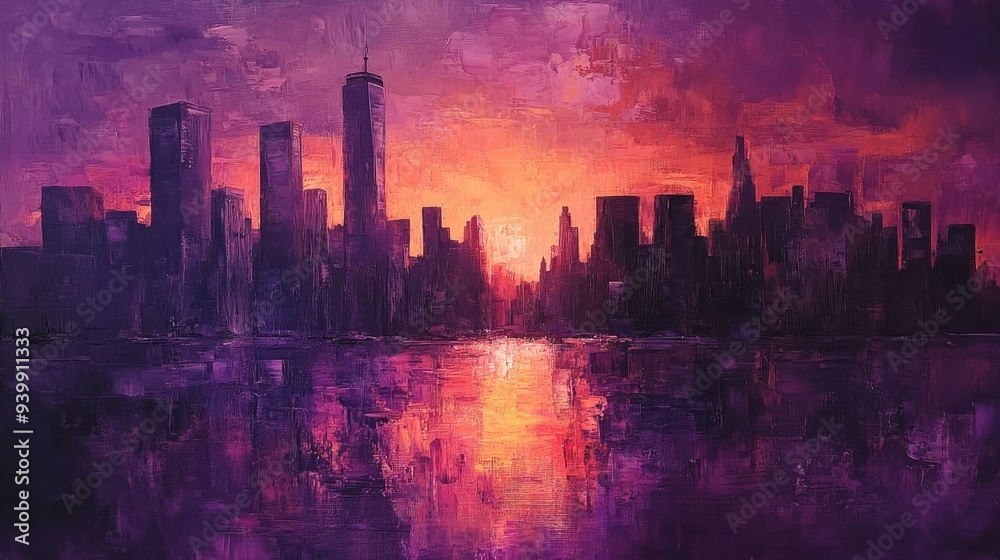 Abstract Cityscape Sunset Abstract Cityscape Sunset