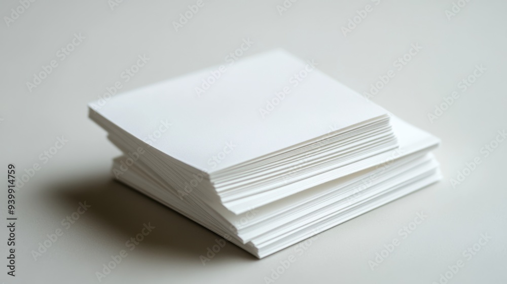 Stacked Blank Square Paper - isolated Stacked Blank Square Paper - isolated