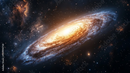 Spiral Galaxy in Deep Space photo