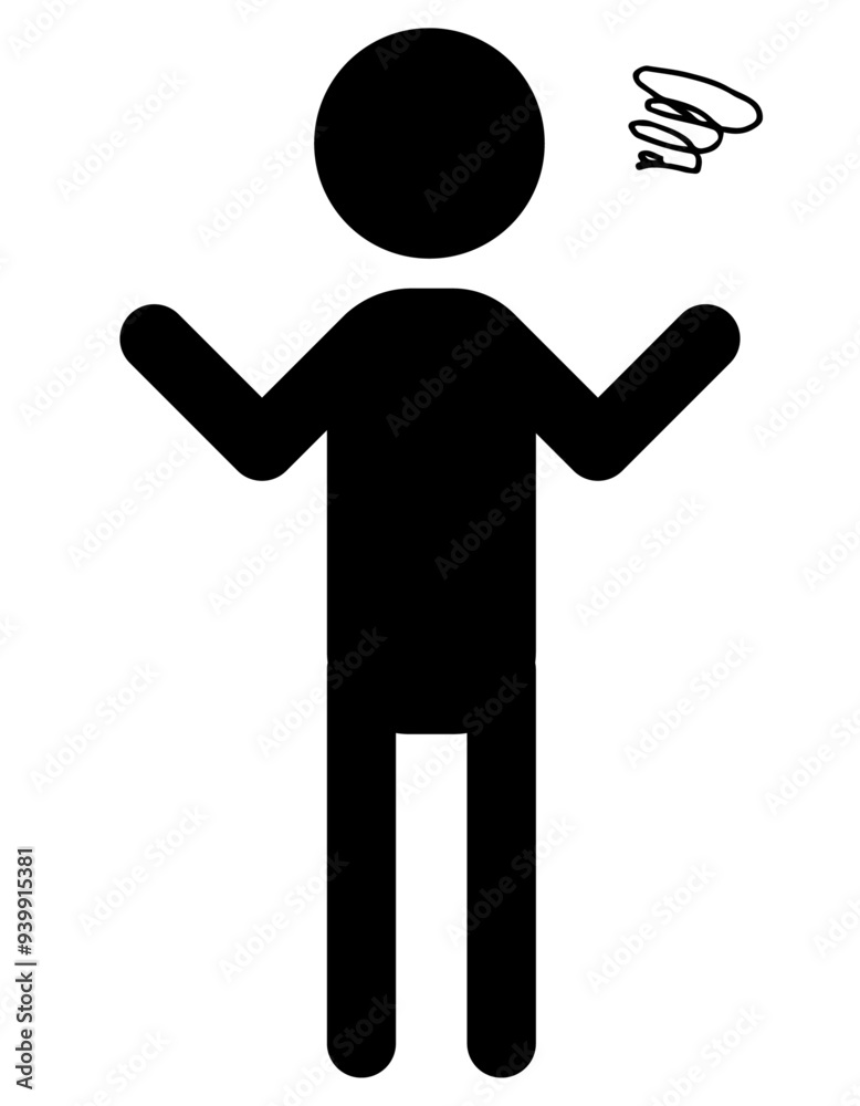 困る人のピクトグラム 困る人のピクトグラム