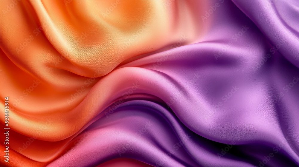 Fototapeta premium Silk Fabric in Orange and Purple