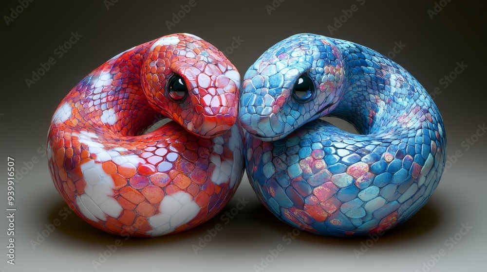 Transitional Snake A conceptual image representing the transition from the old year to the ...