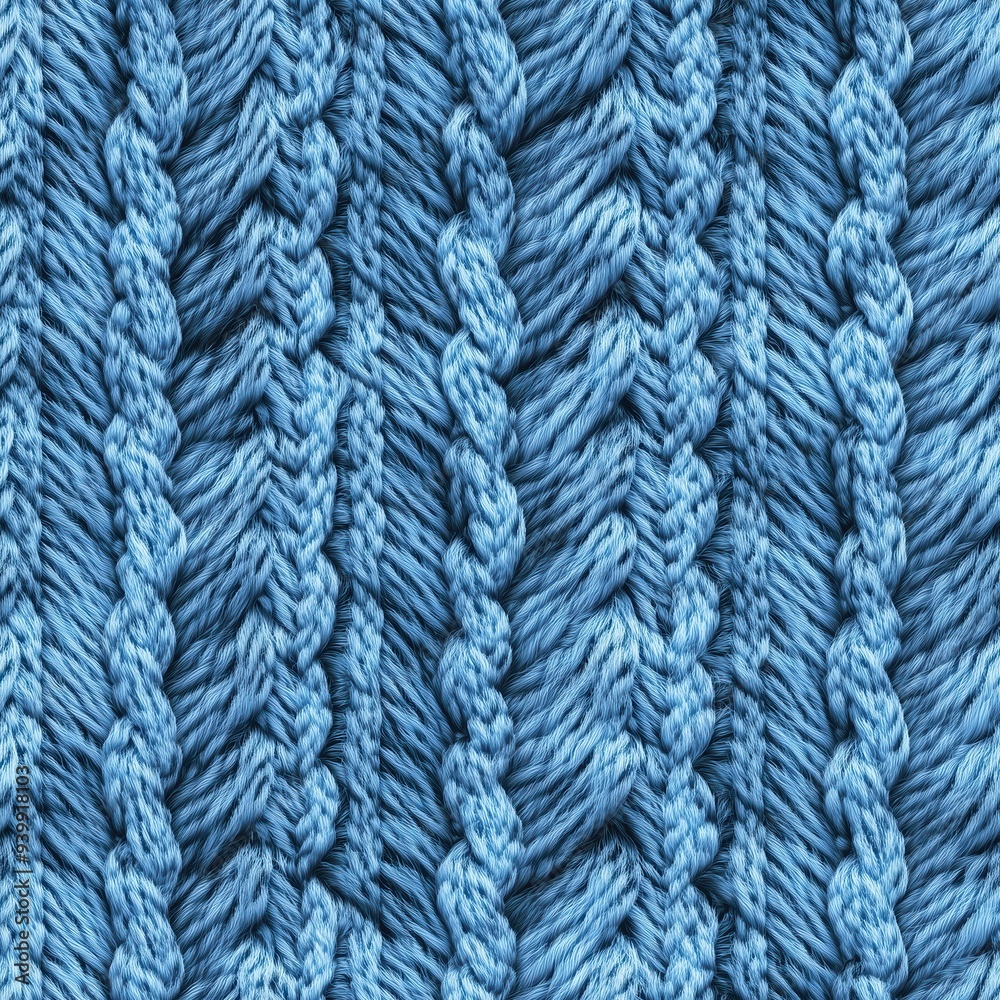 Soft blue knitted wool fabric, seamless pattern Soft blue knitted wool fabric, seamless pattern