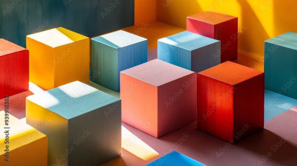 Colorful Abstract Geometric Blocks Colorful Abstract Geometric Blocks