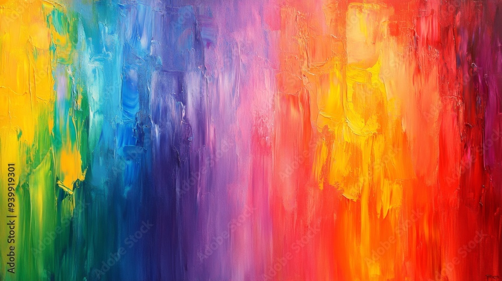 Abstract Rainbow Oil Painting Abstract Rainbow Oil Painting