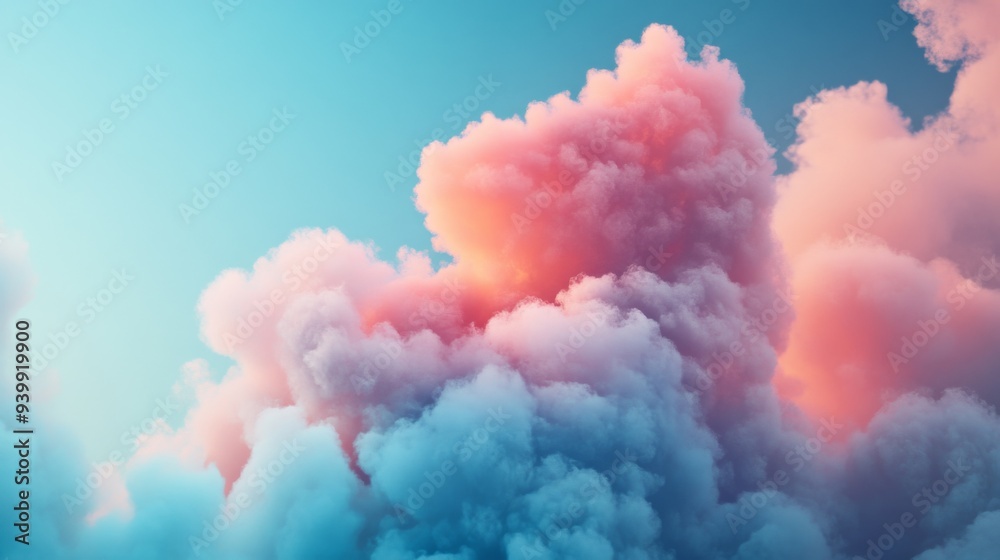 Fototapeta premium Dreamy Pastel Clouds in Blue Sky