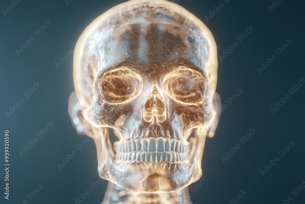 Transparent human skull with detailed anatomy Transparent human skull with detailed anatomy