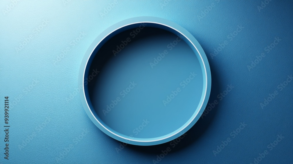 Blue Oval Niche in Textured Wall