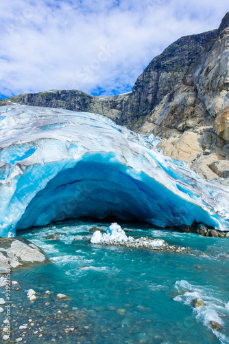 Obraz na płótnie The Nigardsbreen Glacier, beautiful blue melting glacier in the Jostedalen National Park, Norway w salonie