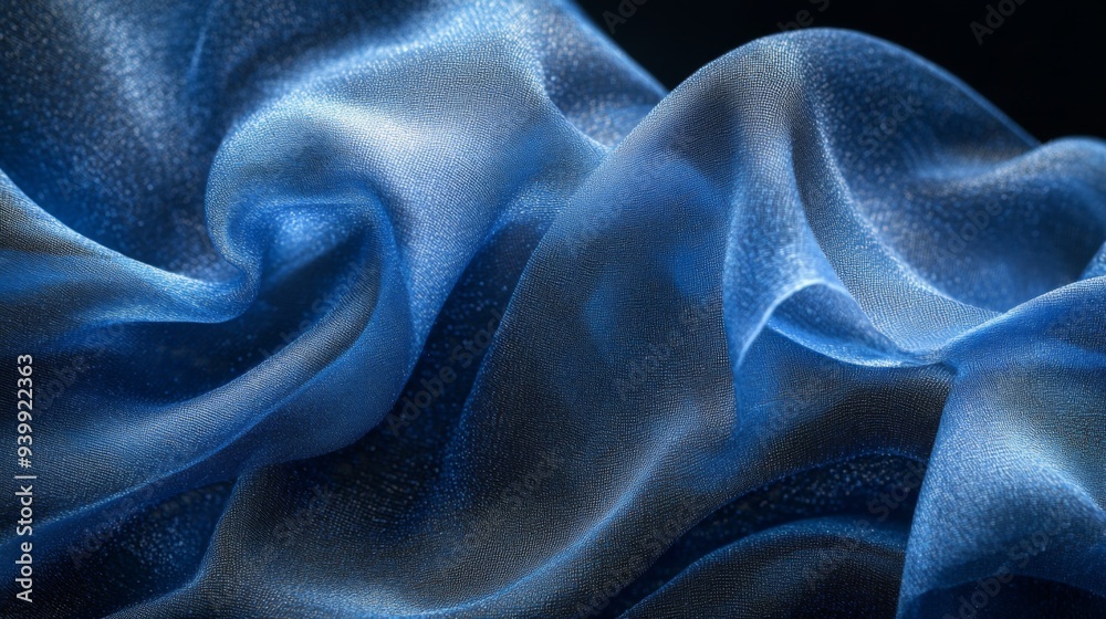Obraz premium Blue Silk Fabric Texture