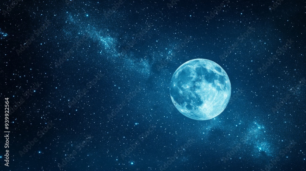 Obraz premium Moon in Deep Space