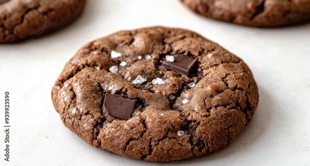 Delicious homemade chocolate chip cookie with sea salt Delicious homemade chocolate chip cookie with sea salt