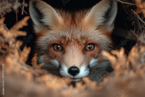 close-up portrait of a curious red fox