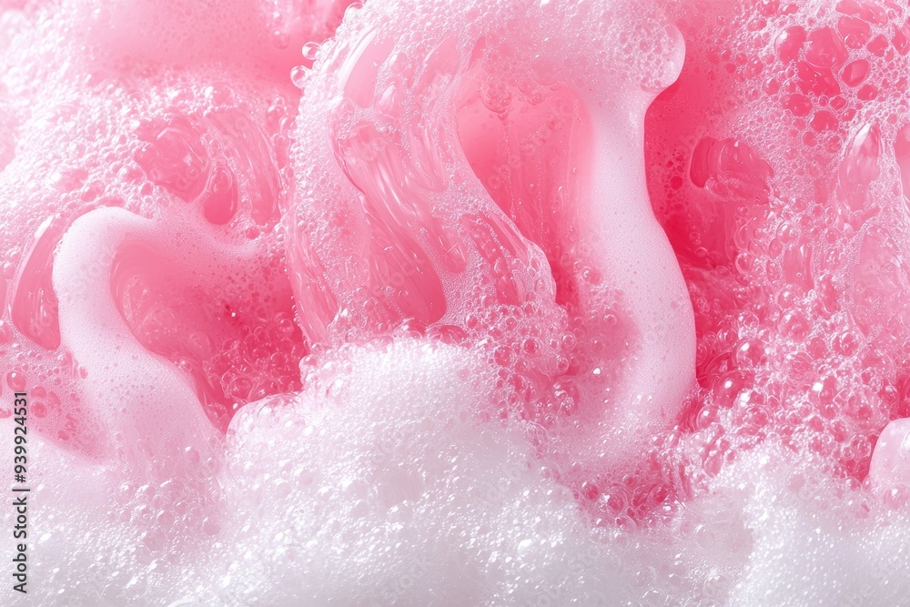 Fototapeta premium Vibrant pink and white bubbly abstract background