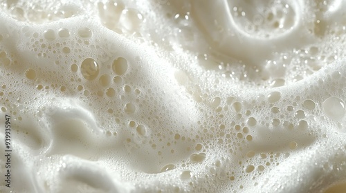 Close-up of White Foam with Bubbles