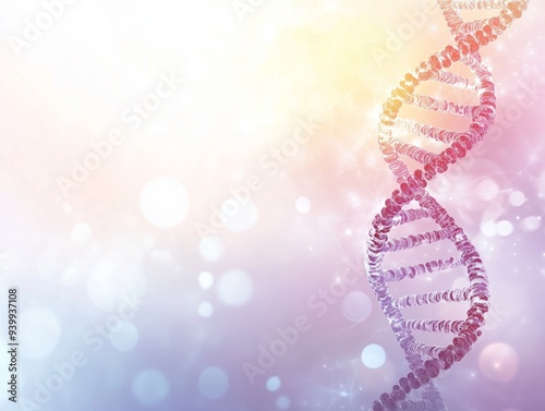 Abstract DNA Spin Microscopic View of Human Genome Structure on Light Background