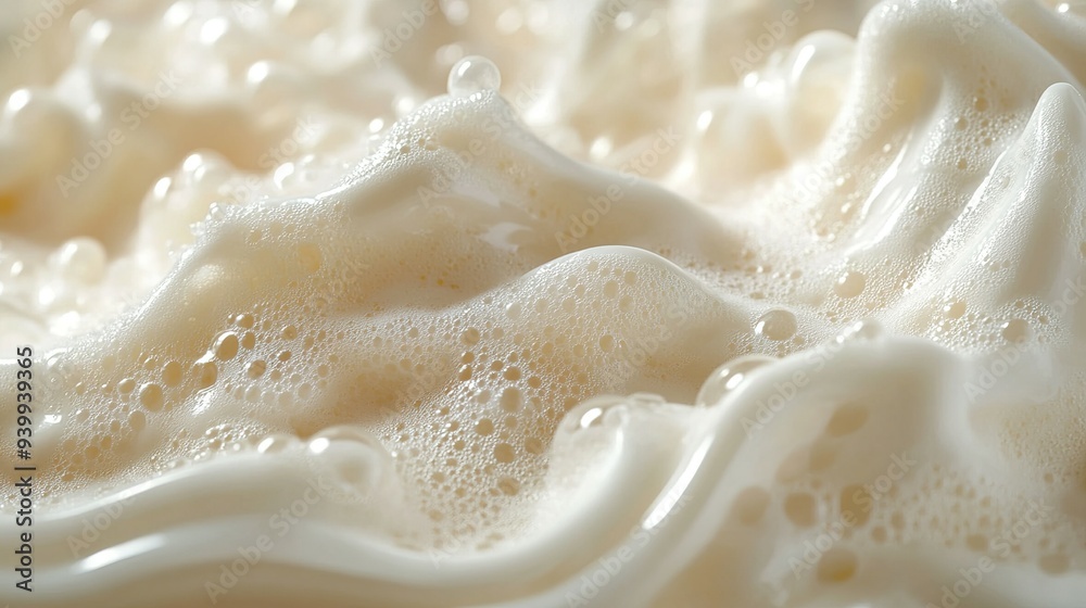 Close-up of Creamy White Foam with Bubbles Close-up of Creamy White Foam with Bubbles