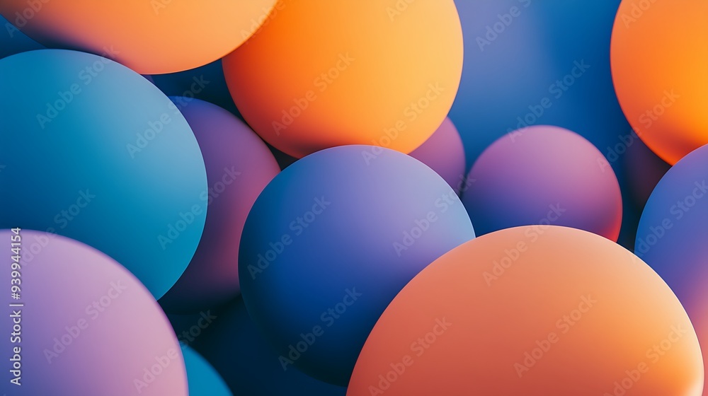 Abstract background with colorful spheres.