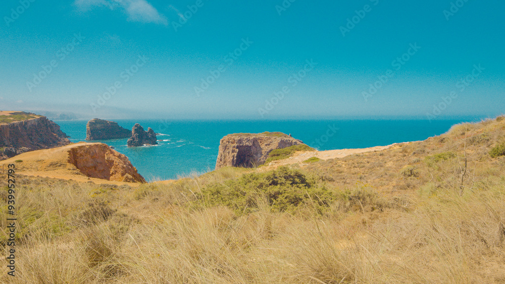 Coast at Praia do Amado, Portugal, in summer Coast at Praia do Amado, Portugal, in summer
