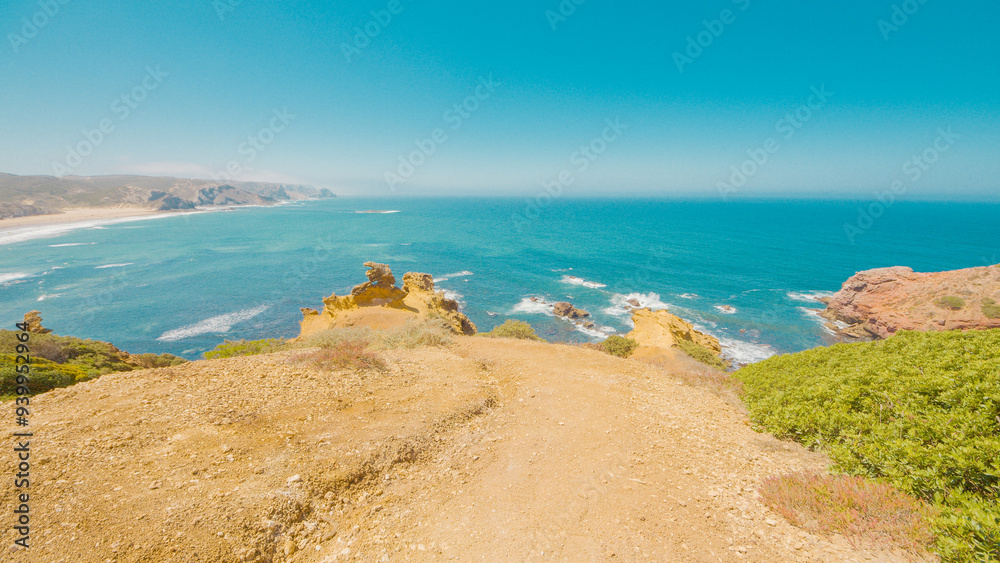 Coast at Praia do Amado, Portugal, in summer Coast at Praia do Amado, Portugal, in summer