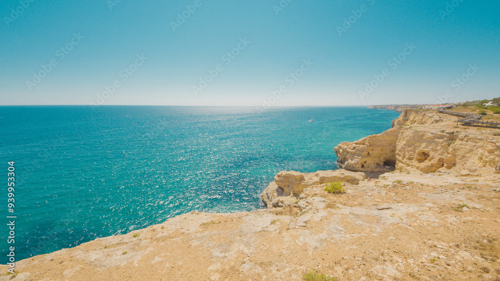 Beautiful rock formations at Algar Seco, Portugal, in summer Beautiful rock formations at Algar Seco, Portugal, in summer