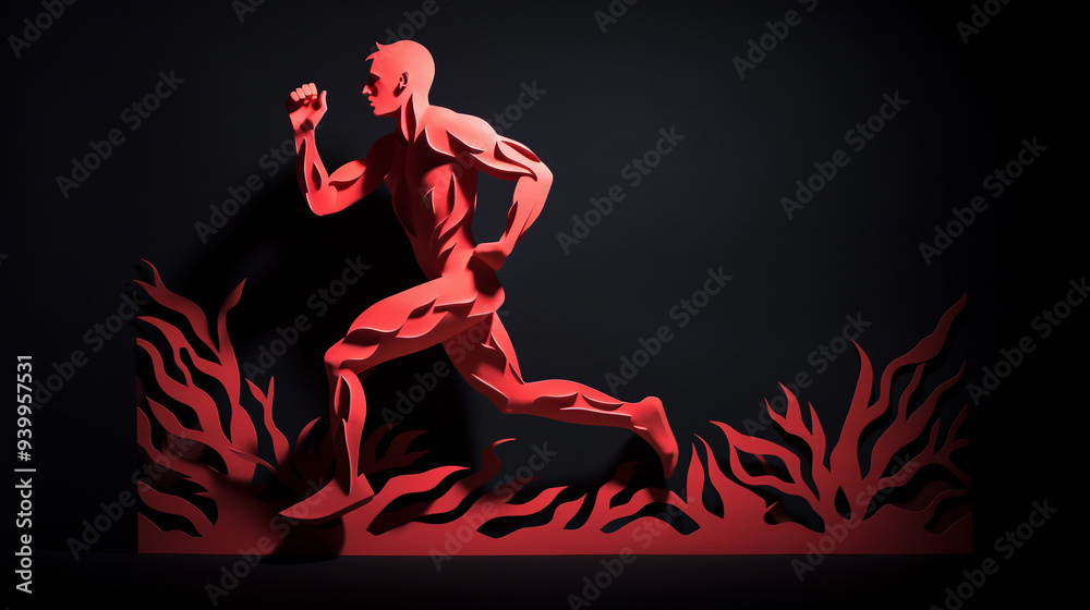 running man made of paper running man made of paper