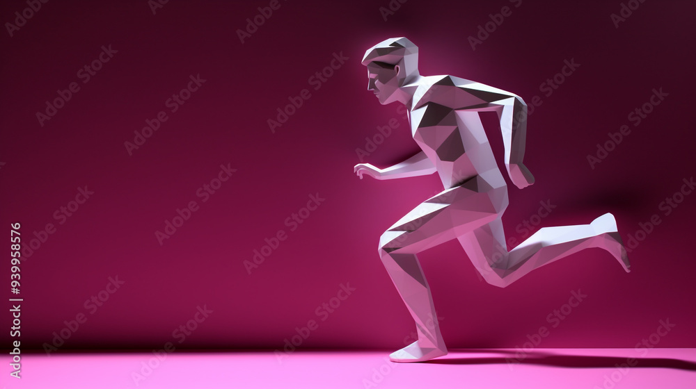running man made of paper running man made of paper