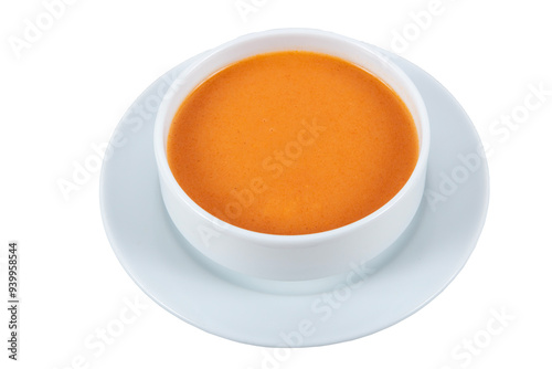 Turkish cuisine Tomato Soup. Delicious looking tomato soup. Turkish name; Domates corbasi