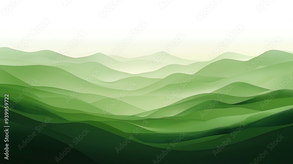 Abstract green landscape wallpaper background illustration design with hills and mountains Abstract green landscape wallpaper background illustration design with hills and mountains