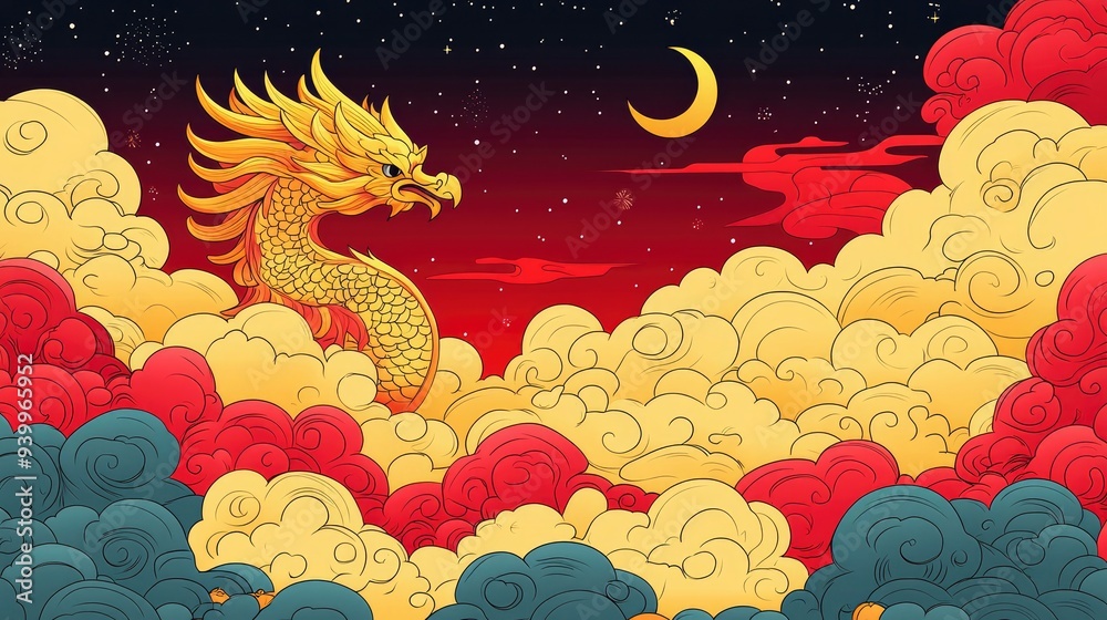 Golden Dragon in the Clouds Golden Dragon in the Clouds