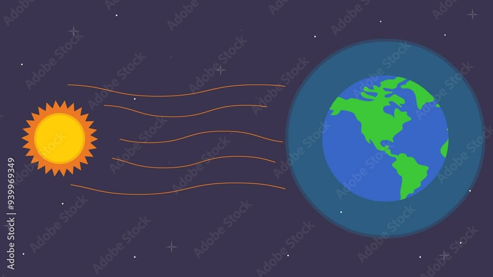 animation of solar radiation penetrating the earth's ozone layer animation of solar radiation penetrating the earth's ozone layer