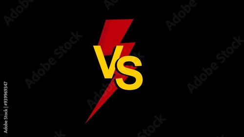 versus animation with lightning behind transparent screen