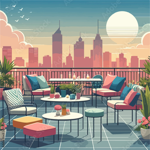 Modern outdoor patio set with comfort sofa