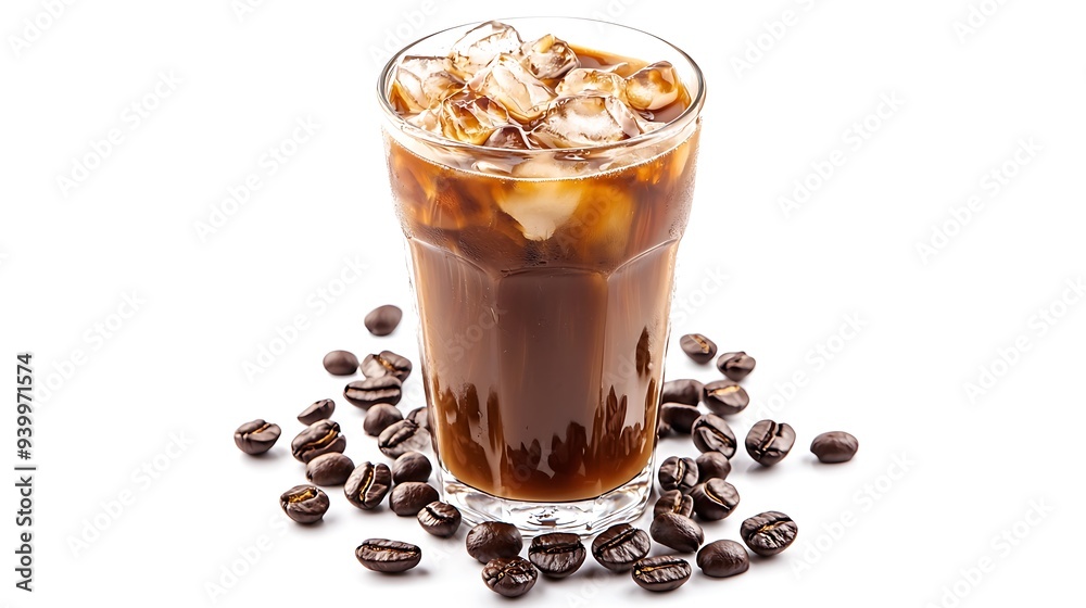 Iced coffee latte isolated on white background. Iced coffee latte isolated on white background.