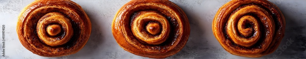 Three Sweet Cinnamon Rolls. Three Sweet Cinnamon Rolls.