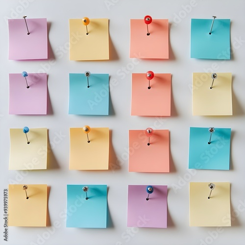 Colorful Sticky Notes on White Background.