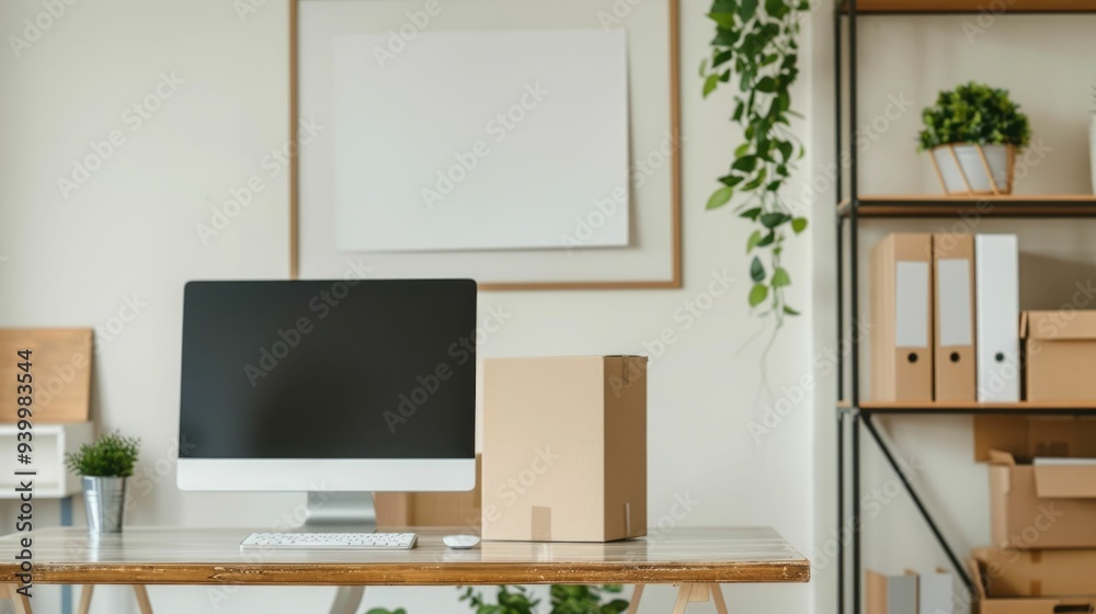 Efficient Home Based Business with Digital and Physical Tasks An Entrepreneur s Workspace with Computer Packing Materials and Online Sales Coordination Efficient Home Based Business with Digital and Physical Tasks An Entrepreneur s Workspace with Computer Packing Materials and Online Sales Coordination