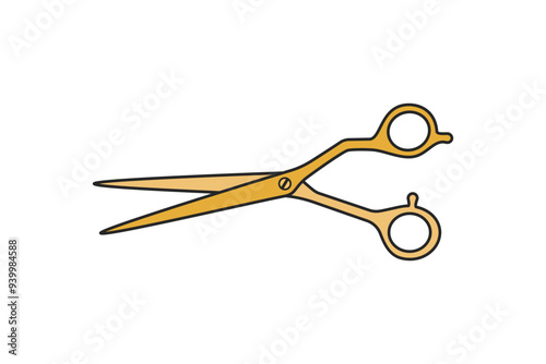 Professional hairdressing scissors or shears used by hairdressers in salon hair cuts with blades open vector