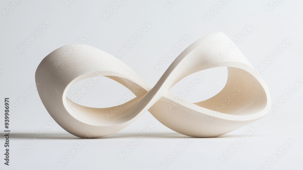Fototapeta premium Abstract Infinity Sculpture White Stone Ornament