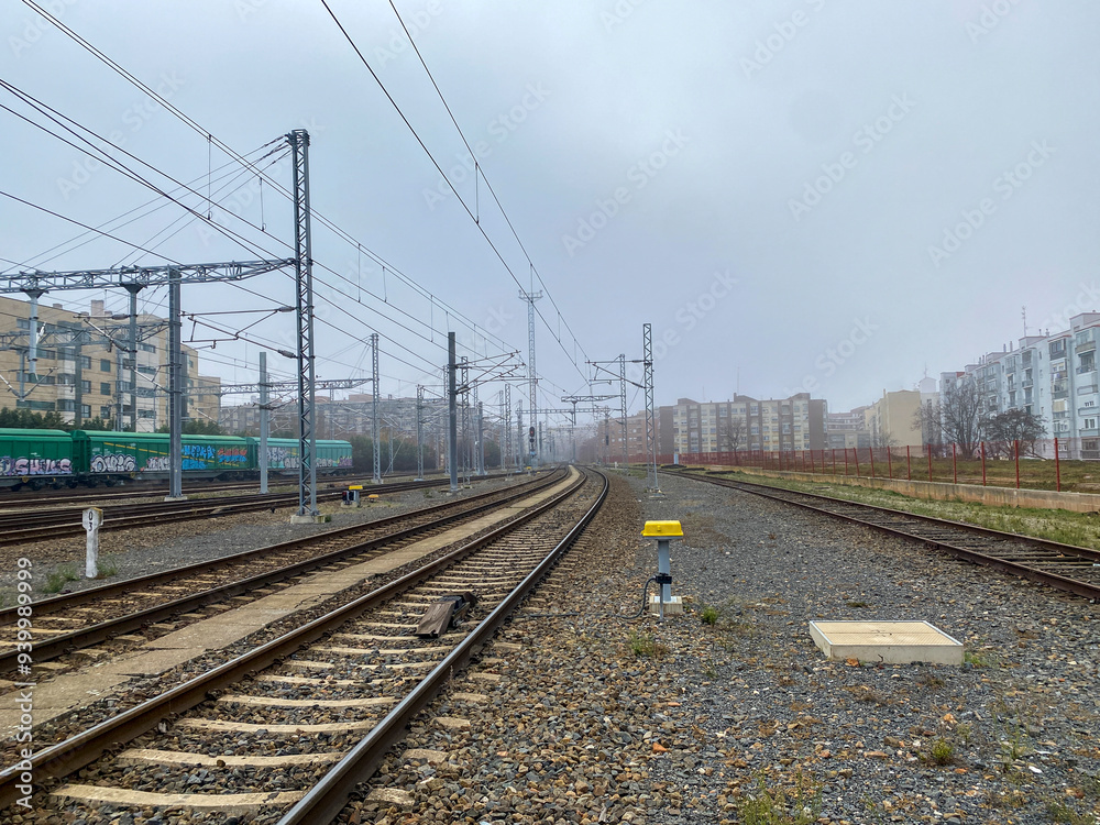 Fototapeta premium ESTACIÓN DE TREN VÍAS DE TREN