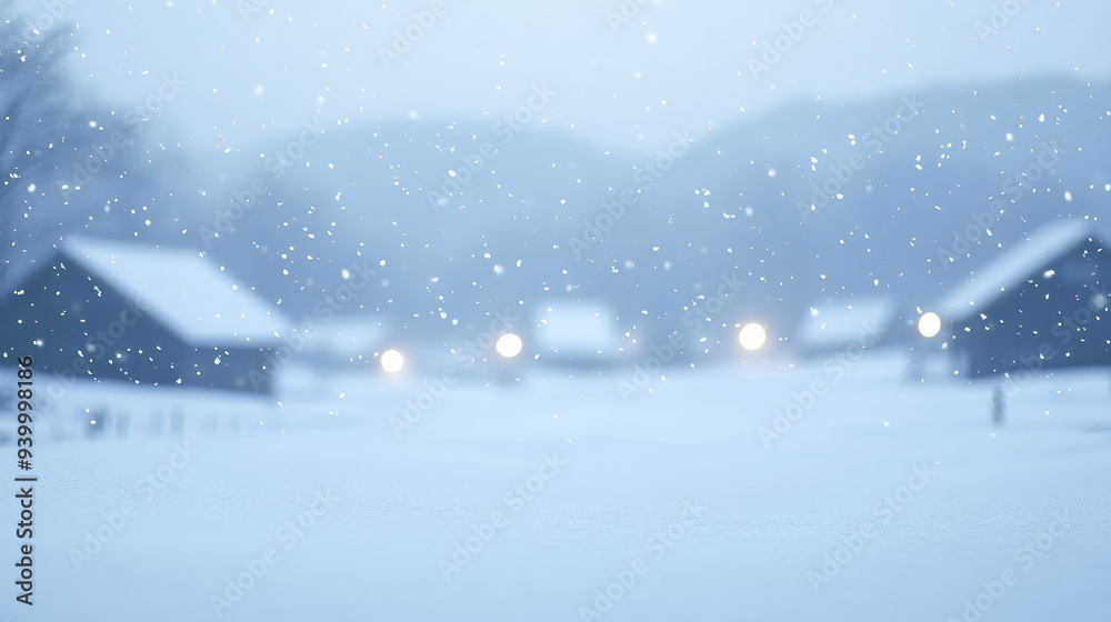 A tranquil winter evening as delicate snowflakes drift softly onto a peaceful, frost-laden town, creating a magical, white wonderland. A tranquil winter evening as delicate snowflakes drift softly onto a peaceful, frost-laden town, creating a magical, white wonderland.