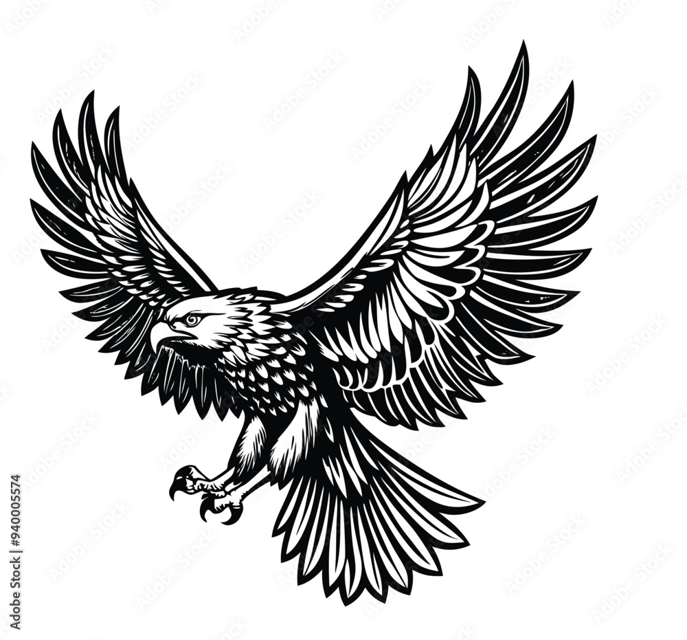 This Majestic Eagle Silhouette Vector Clipart Showcases a Detailed Bird of Prey with Sharp Features, Ideal for Wildlife Illustrations, Patriotic Designs, Nature-Themed Art This Majestic Eagle Silhouette Vector Clipart Showcases a Detailed Bird of Prey with Sharp Features, Ideal for Wildlife Illustrations, Patriotic Designs, Nature-Themed Art