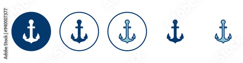 Anchor icon vector isolated on white background.Anchor symbol logo. Anchor marine icon.