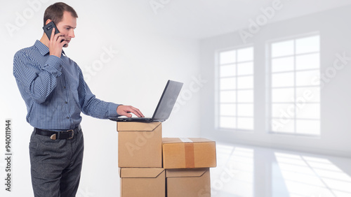 Business man moving to new ...