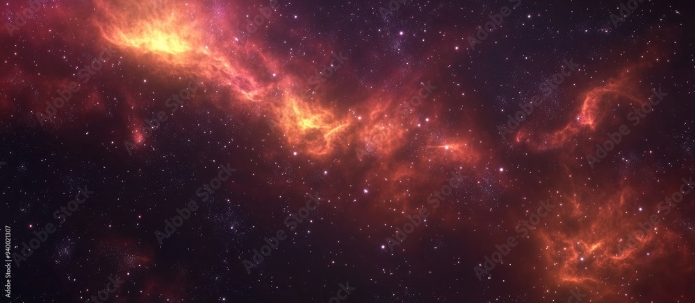 Huge glowing nebula with young stars in a 3D cartoon rendering Space background 3D illustration Huge glowing nebula with young stars in a 3D cartoon rendering Space background 3D illustration