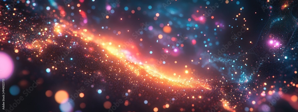 Night sky in 3D cartoon rendering featuring a universe filled with galaxies stars and nebulae Night sky in 3D cartoon rendering featuring a universe filled with galaxies stars and nebulae