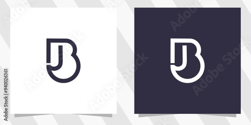 letter jb bj logo design vector