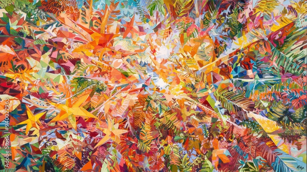 Abstract Art Painting with Vibrant Colors and Geometric Shapes Abstract Art Painting with Vibrant Colors and Geometric Shapes