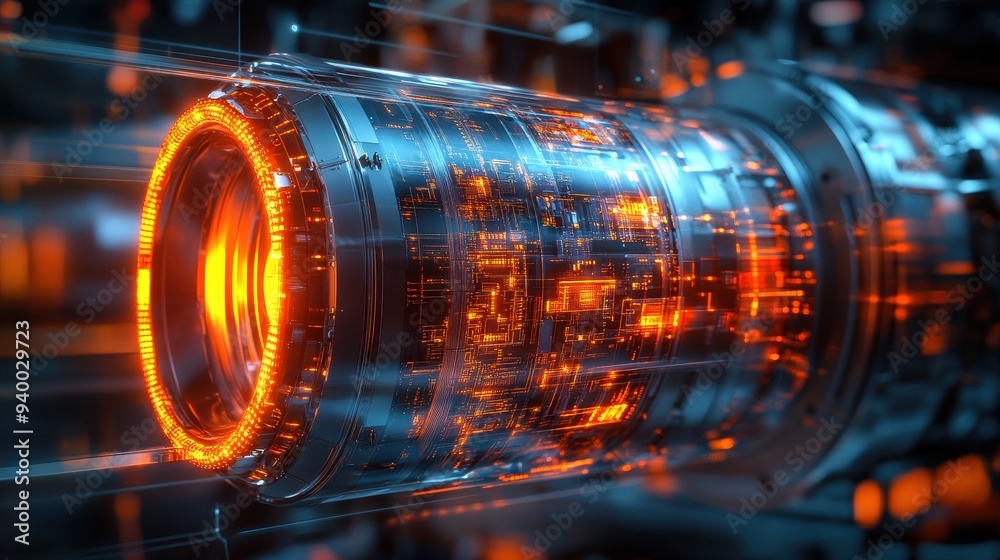 Futuristic Technology High Tech Glowing Circuit Board Futuristic Technology High Tech Glowing Circuit Board