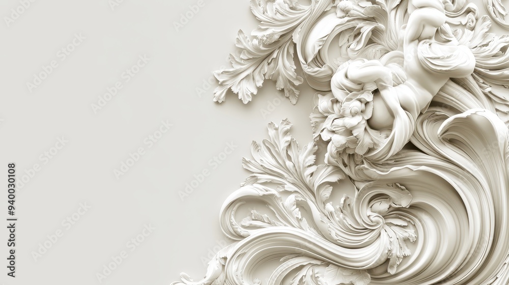 White Ornate Floral Design Wall Decor White Ornate Floral Design Wall Decor